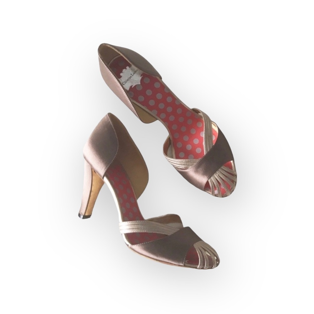 Christian Lacroix ♛ Satin Caged D'Orsay Heels ♛ Bronze Metallic ♛ 37 6.5M 7M ♛ - Picture 15 of 16